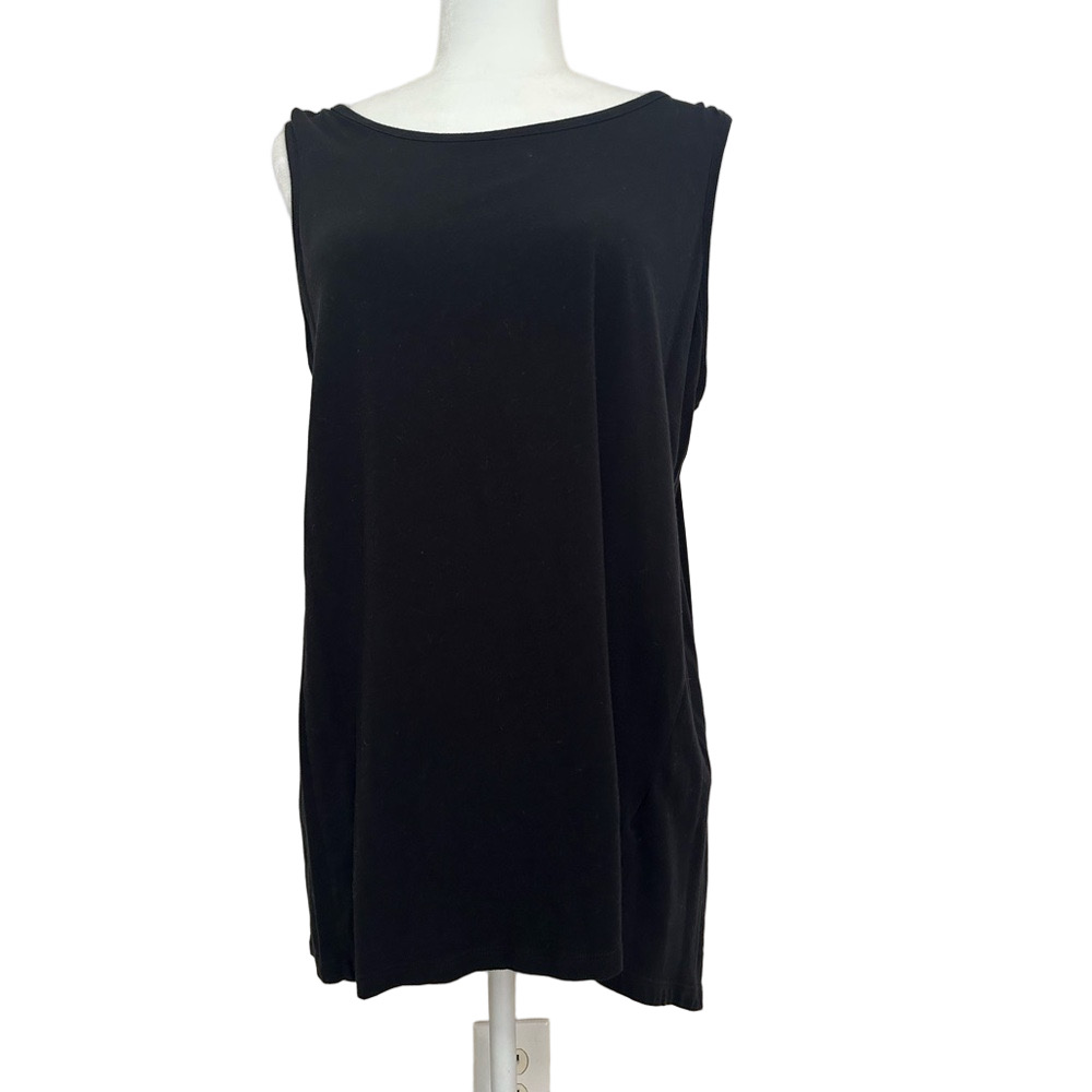 QVC AnyBody Classic Black Tank Tunic High Low